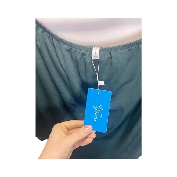 Yincro Women's Off The Shoulder Ruffle Dress Green Ruched Bodycon 2xl - Picture 5 of 7